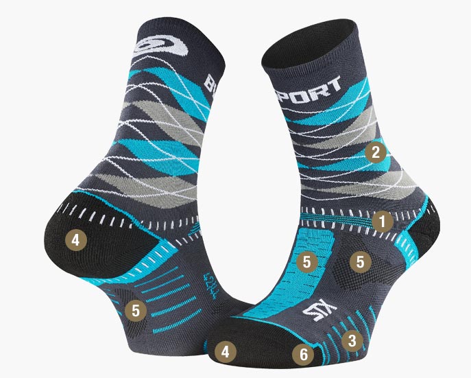 Socks STX EVO Burlington blue/grey